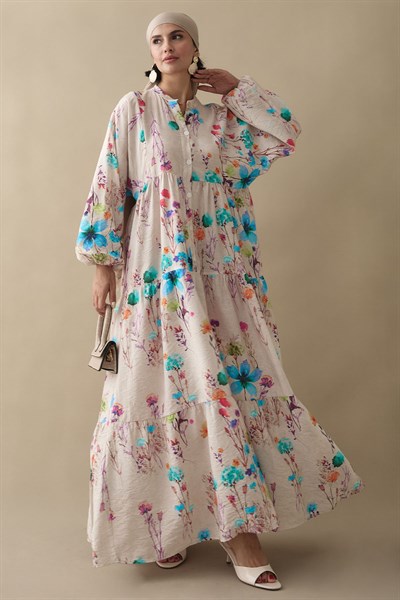 Gardenya Mavi Mango Elbise