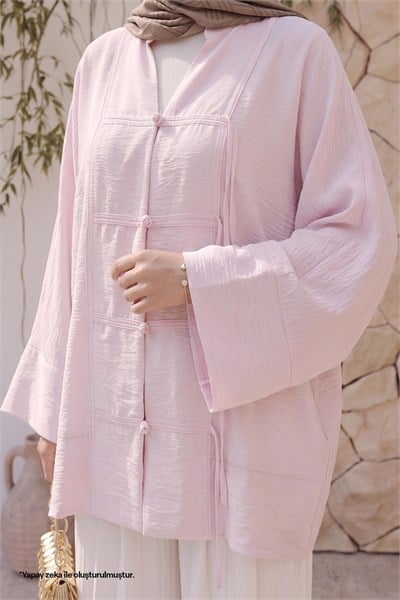 Geniş Kol Pudra Kimono