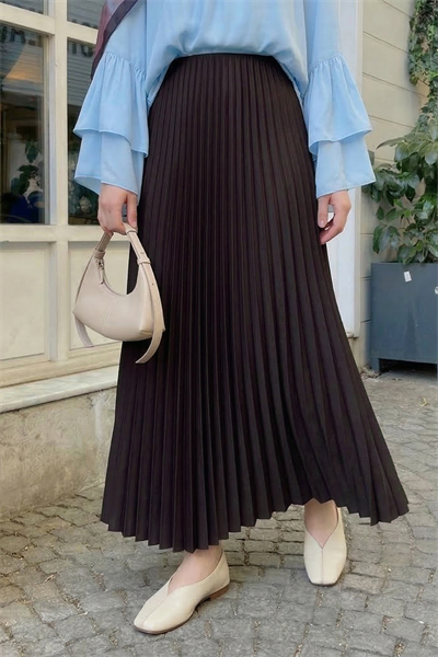 Gizli Lastikli Piliseli Mor Etek