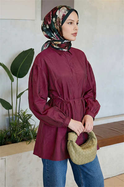 Gizli Patlı Bordo Gömlek