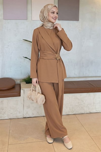 Gold Tokalı Bağlamalı Camel Duble Takım