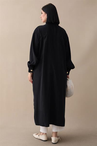 Gömlek Yaka Siyah Salaş Tunik