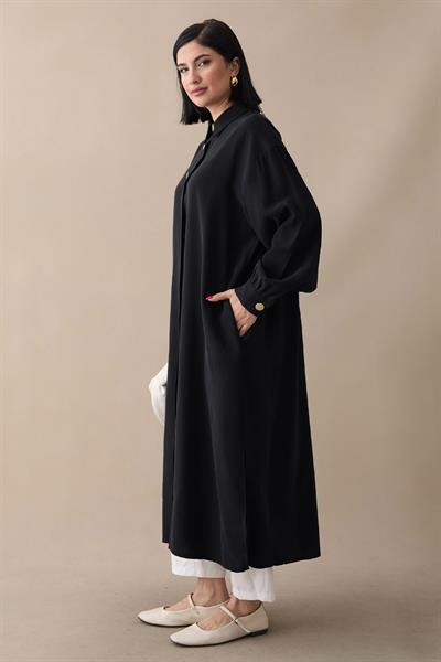 Gömlek Yaka Siyah Salaş Tunik