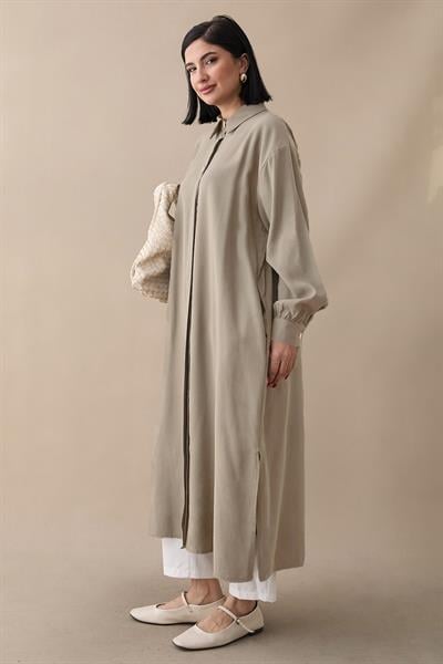 Gömlek Yaka Vizon Salaş Tunik