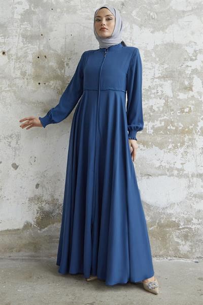 Güpürlü Krep Mevlana İndigo Ferace