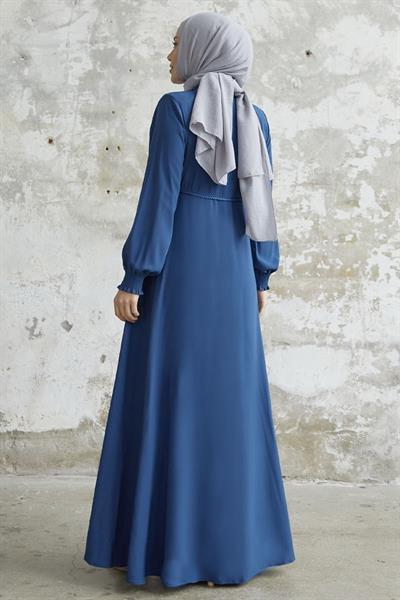 Güpürlü Krep Mevlana İndigo Ferace
