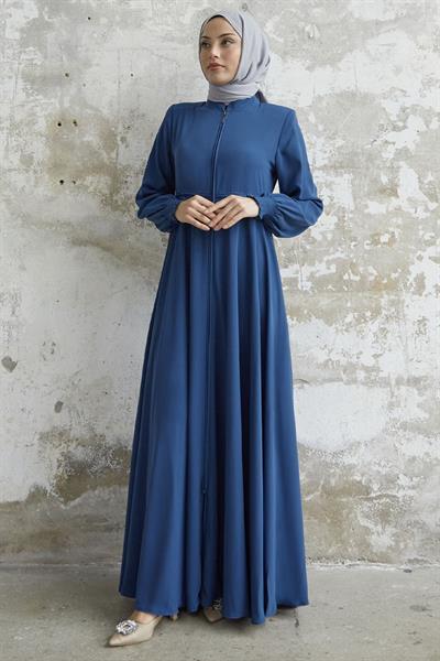 Güpürlü Krep Mevlana İndigo Ferace