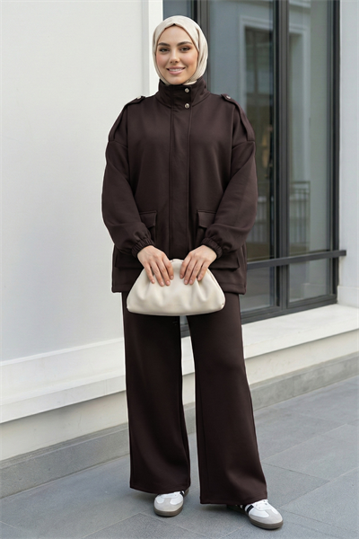 Hakim Yaka Cepli Acı Kahve Takım