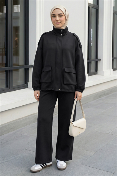 Hakim Yaka Cepli Siyah Takım