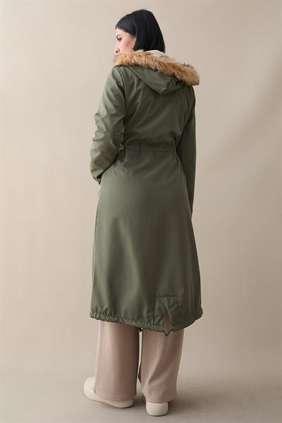 İçi Polar 2401 Kürklü Kaban - Haki