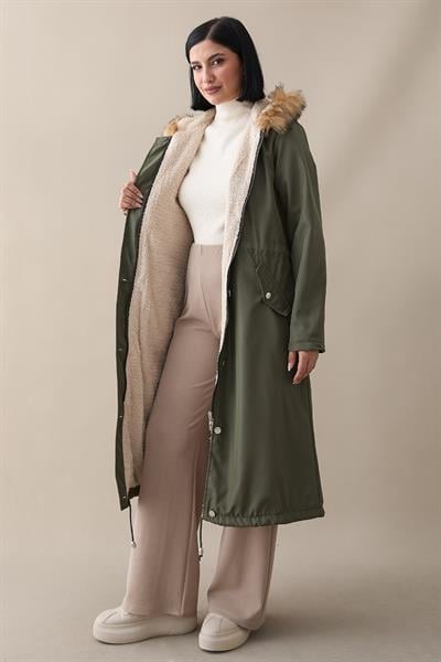 İçi Polar 2401 Kürklü Kaban - Haki