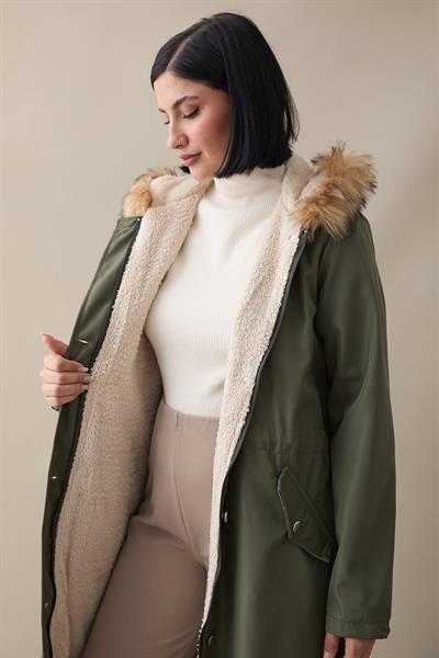 İçi Polar 2401 Kürklü Kaban - Haki