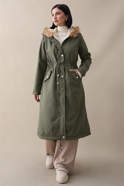 İçi Polar 2401 Kürklü Kaban - Haki