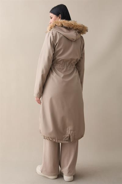 İçi Polar 2401 Kürklü Kaban - Vizon