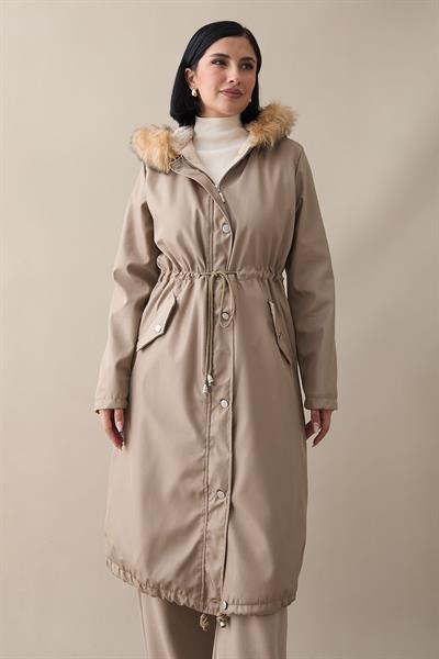 İçi Polar 2401 Kürklü Kaban - Vizon