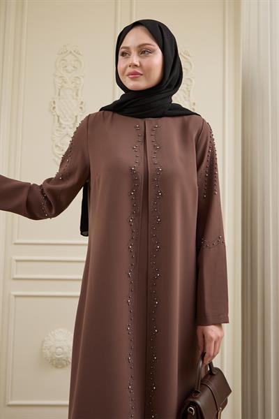 İncili Parça Detay Taba Abaya