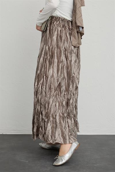 İncili Saten Kraş Vizon Etek