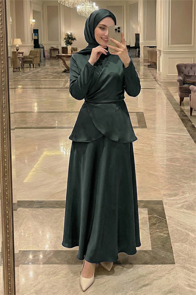 İspanyol Kol Haki Saten Takım