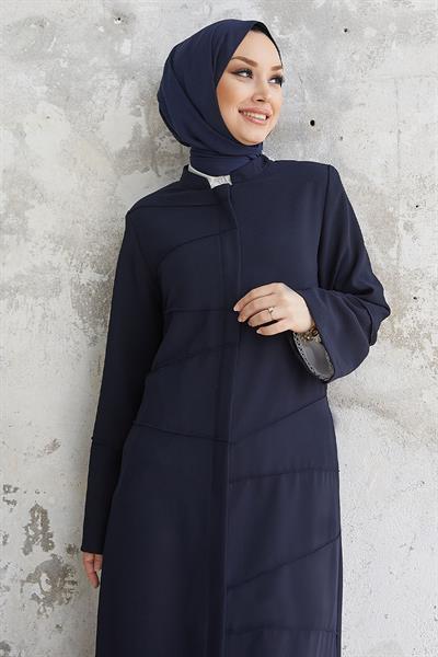 İvory Biye Desen Lacivert Ferace