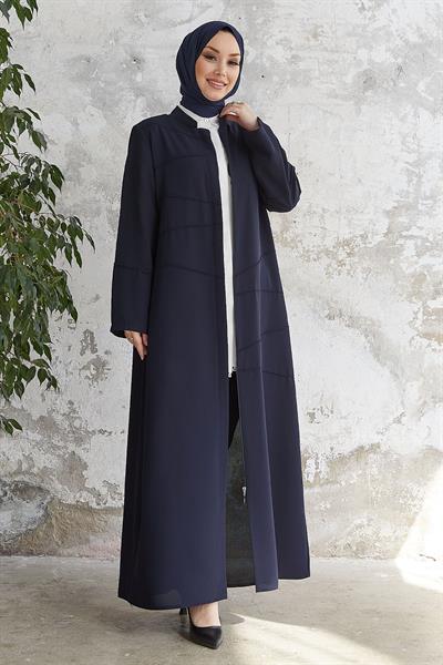 İvory Biye Desen Lacivert Ferace