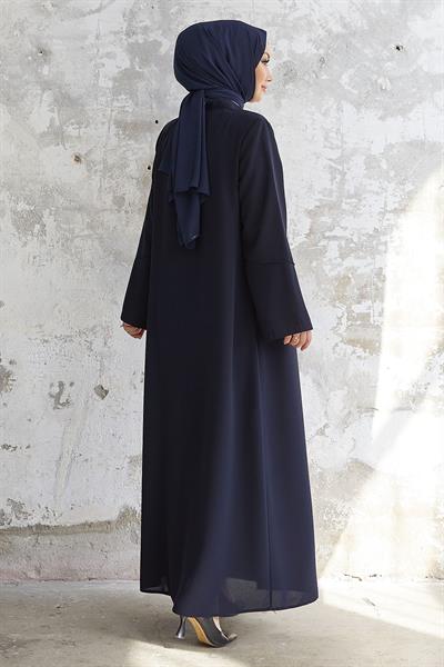 İvory Biye Desen Lacivert Ferace