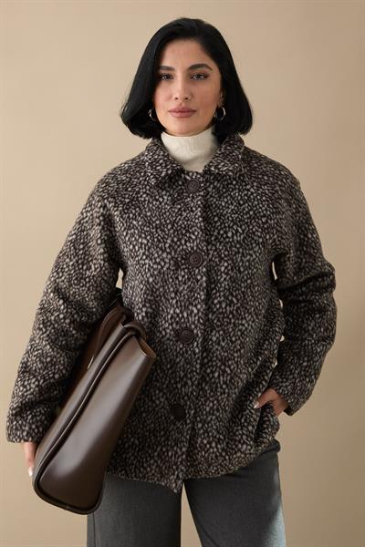 Jakar Astarlı Kaşe Acı Kahve Kısa Kaban