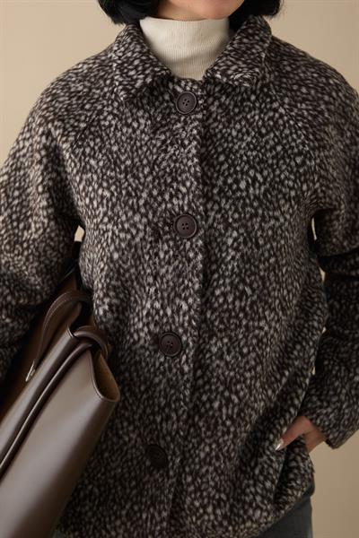 Jakar Astarlı Kaşe Acı Kahve Kısa Kaban