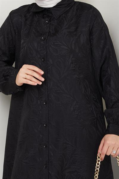 Jakar Boydan Düğmeli İkili Takım Siyah