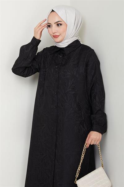 Jakar Boydan Düğmeli İkili Takım Siyah