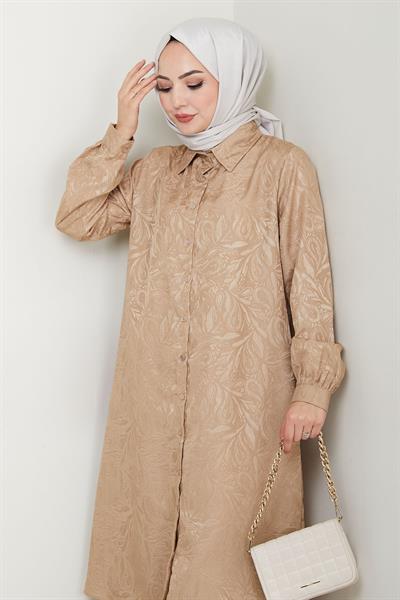 Jakar Boydan Düğmeli İkili Takım Vizon