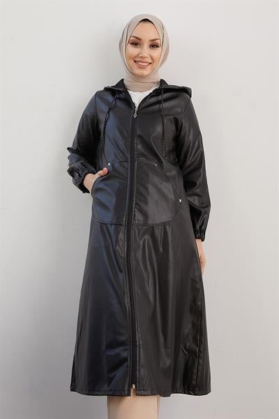 Jayla Çakım Detay Deri Kap - Siyah