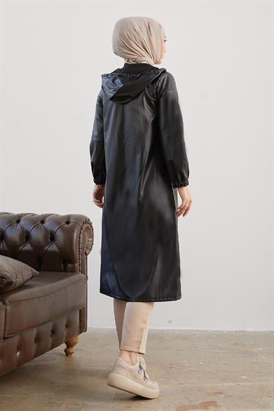 Jayla Çakım Detay Deri Kap - Siyah