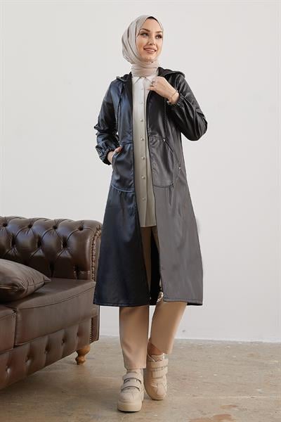 Jayla Çakım Detay Deri Kap - Siyah