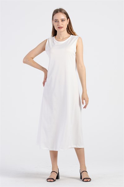 Jüpon İç Astar Elbise - Beyaz