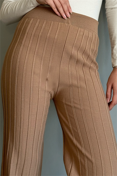 Kalın Fitilli Camel Triko Pantolon