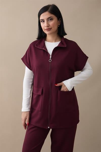 Kapak Cep Modal Bordo Üçlü Takım