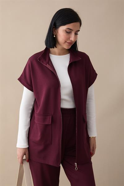 Kapak Cep Modal Bordo Üçlü Takım