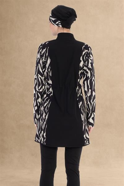 Kapalı 4 Parçalı Siyah Tesettür Mayo 6064A