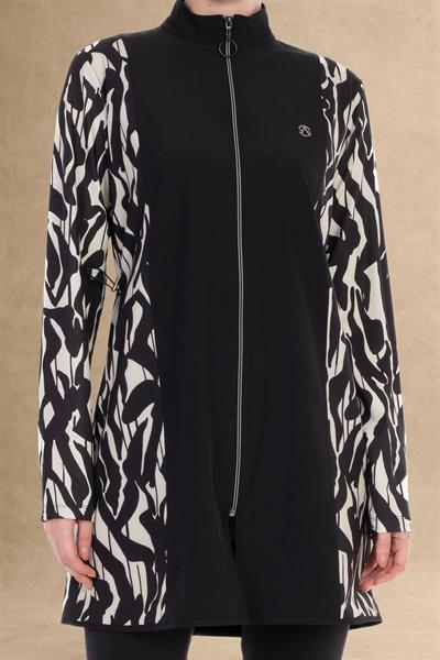 Kapalı 4 Parçalı Siyah Tesettür Mayo 6064A