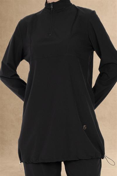 Kapalı 4 Parçalı Siyah Tesettür Mayo 6057A