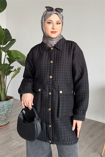 Kapitone Torba Cepli Siyah Kap