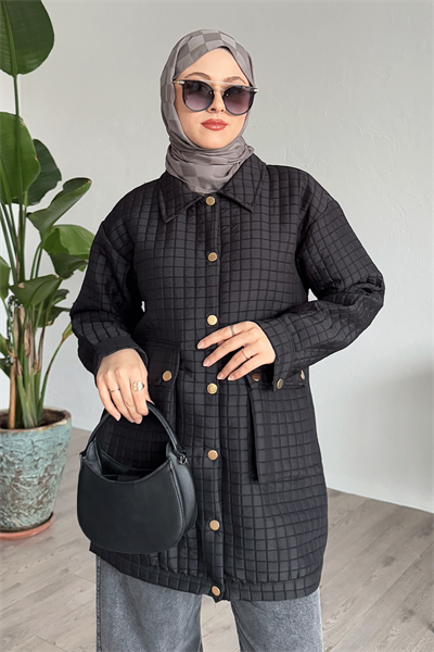 Kapitone Torba Cepli Siyah Kap