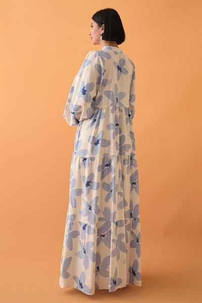 Kardelen Çiçeği Mavi Mango Elbise