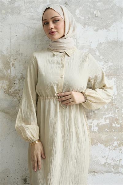 Self-Striped Monaco Beige Dress