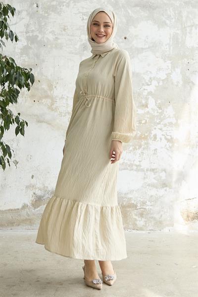 Self-Striped Monaco Beige Dress