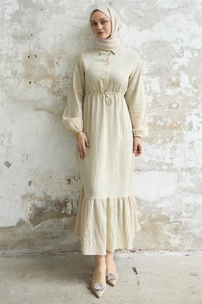 Self-Striped Monaco Beige Dress