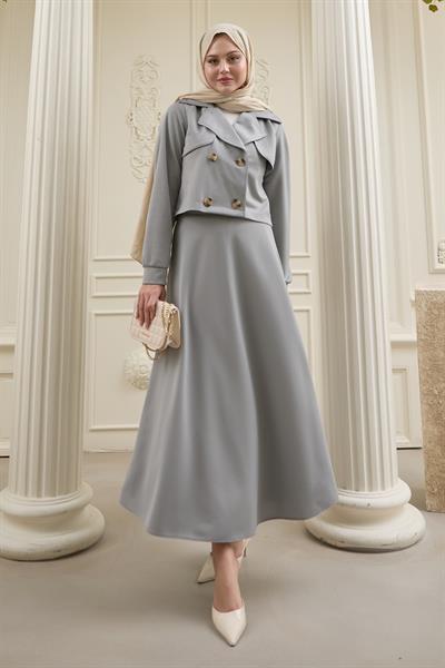 Kısa Bolerolu Etekli Mint Yeşili Scuba Takım