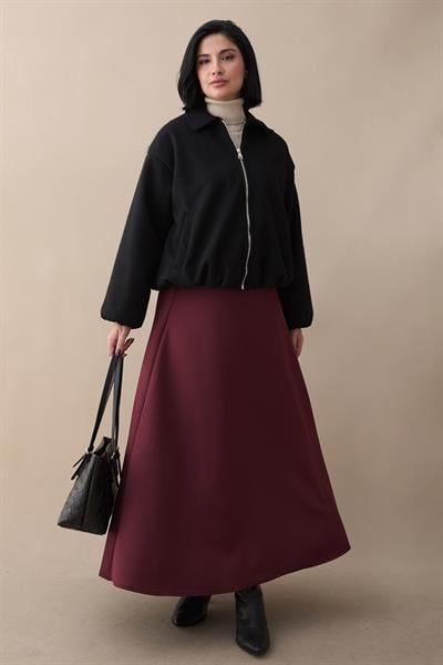 Kısa Kaşe Bomber Siyah Ceket