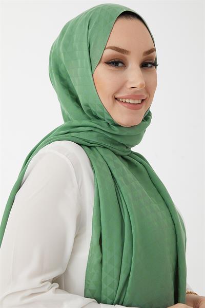 Kiya Prizma Desen Pamuklu Jakar Şal - Mint