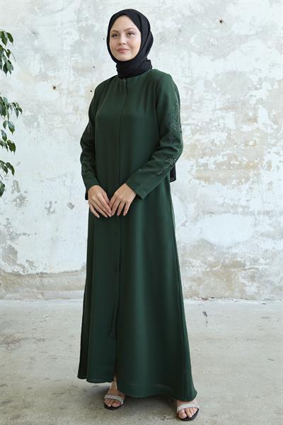 Kolları Yaprak İncili Haki Ferace